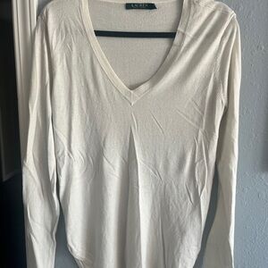 Ralph Lauren Cream Long Sleeve Fitted Tee